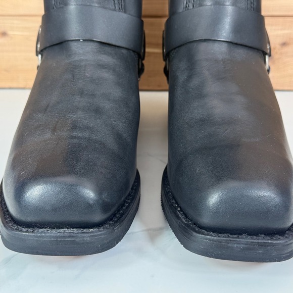 Harley Davidson Hustin 11\' Harness Leather Motorcycle Boots D95354 Men\'s 12 Wide main image 12